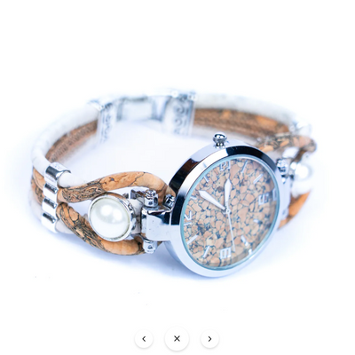 Kurk horloge wit