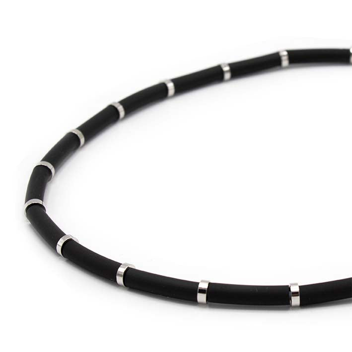 Bits & Pieces, ketting zero waste zwart met zilver