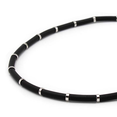 Bits & Pieces, ketting zero waste zwart met zilver