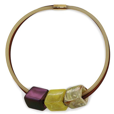 Ketting van rubber met  3 Cubes  - Autumn Harmony