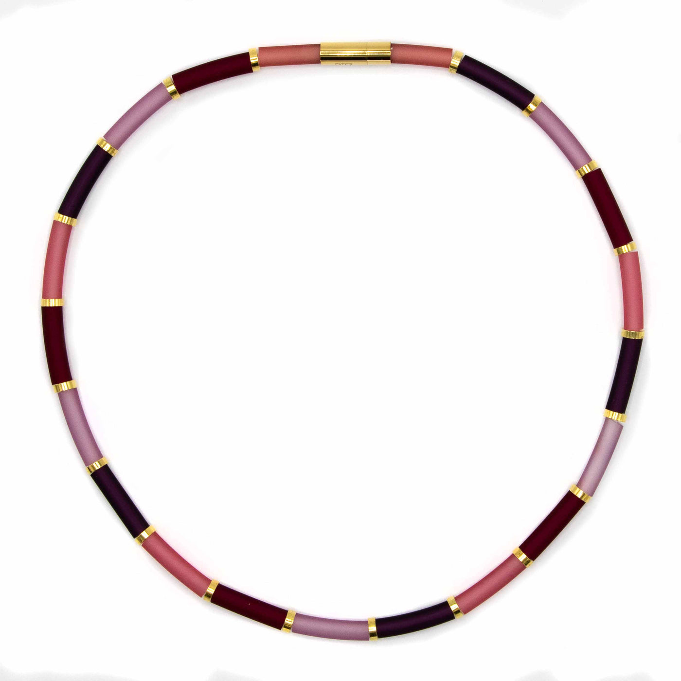 Bits & Pieces, Kleurrijke ketting zero waste  bordeaux