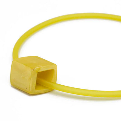 Ketting van RUBBER 1 lijns met Cube Yellow Gold - FEESTCOLLECTIE -