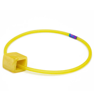 Ketting van RUBBER 1 lijns met Cube Yellow Gold - FEESTCOLLECTIE -
