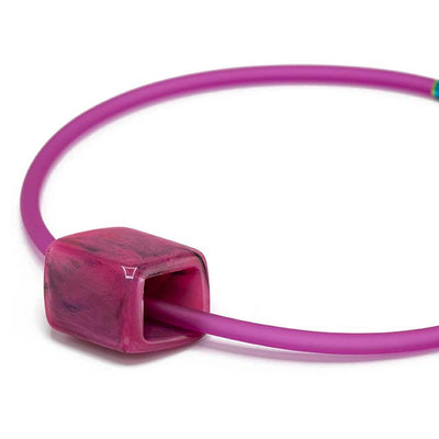 Ketting van RUBBER 1 lijns met Cube Black Pink - FEESTCOLLECTIE -
