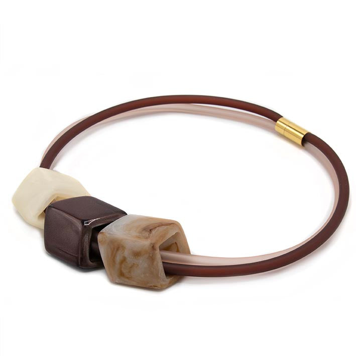 Exclusieve ketting van rubber met 3 Cubes, Cortado