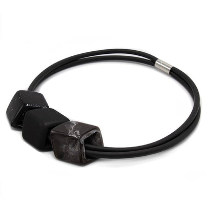 Exclusieve ketting van rubber met 3 Cubes, Dusk