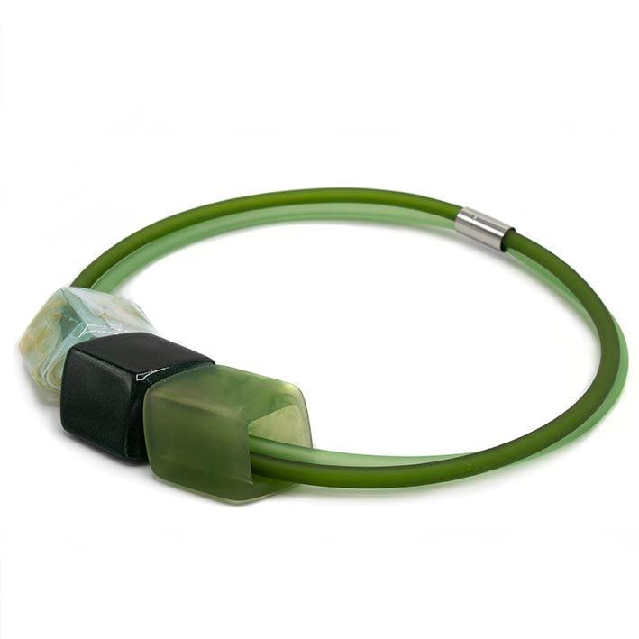 Exclusieve ketting van rubber met 3 Cubes, Garden