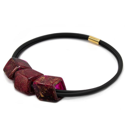 Exclusieve ketting van rubber met 3 Cubes, Space
