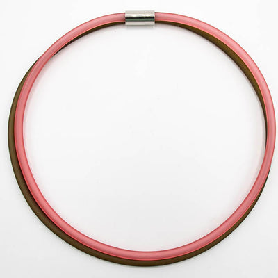 Rubber ketting, 2 lijns, Olijf/Koraal