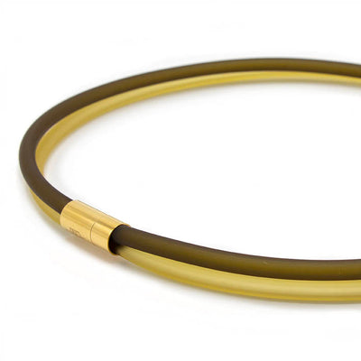 Rubber ketting, 2 lijns, Olijf/Mosterd
