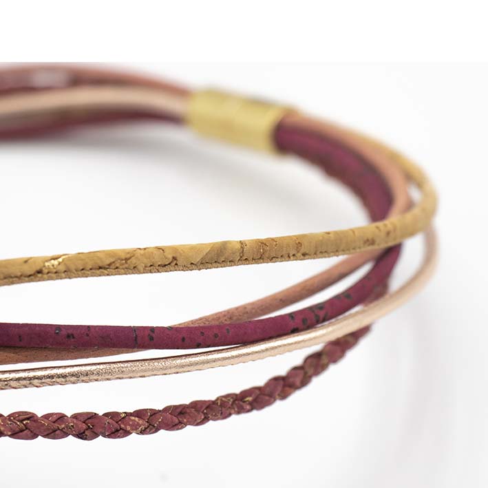 Ketting, multi  lijns  KURK & LEER, Bordeaux