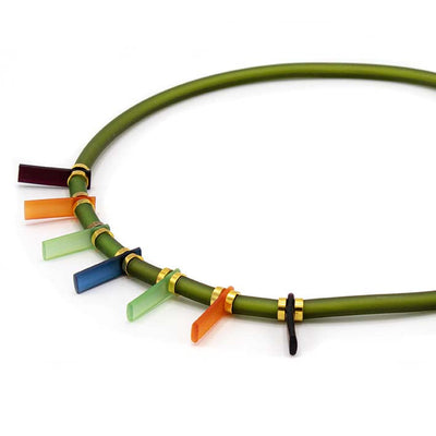 Zero waste ketting, Bits & Stripes, Green multi colour