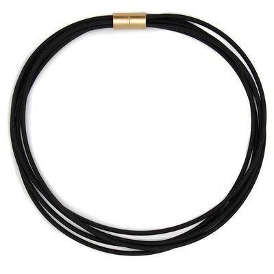 Ketting van zwart rubber, multi lijns