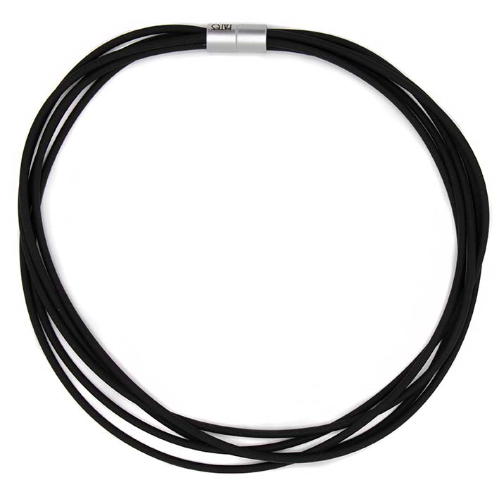 Ketting van zwart rubber, multi lijns