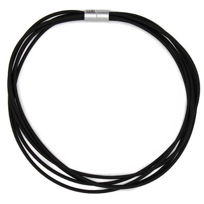 Ketting van zwart rubber, multi lijns