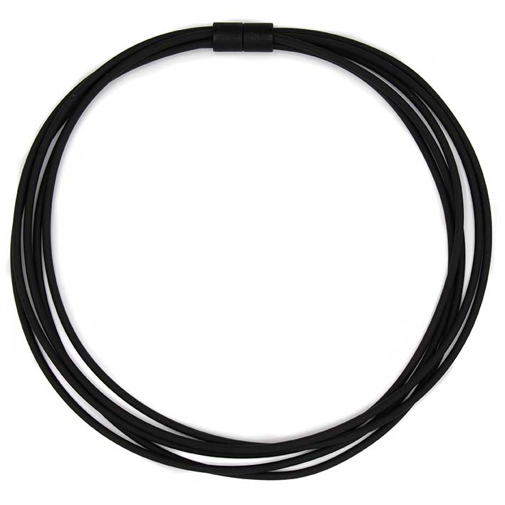 Ketting van zwart rubber, multi lijns