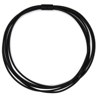 Ketting van zwart rubber, multi lijns
