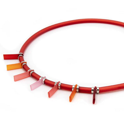 Zero waste ketting, Bits & Stripes, Multi red