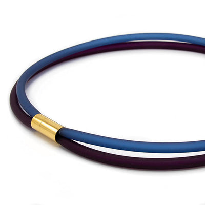 Rubber ketting, 2 lijns, Aubergine/Montan