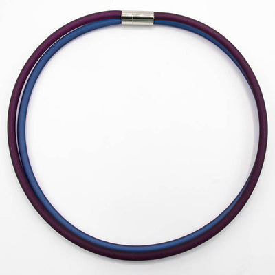 Rubber ketting, 2 lijns, Aubergine/Montan