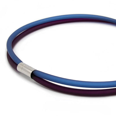 Rubber ketting, 2 lijns, Aubergine/Montan