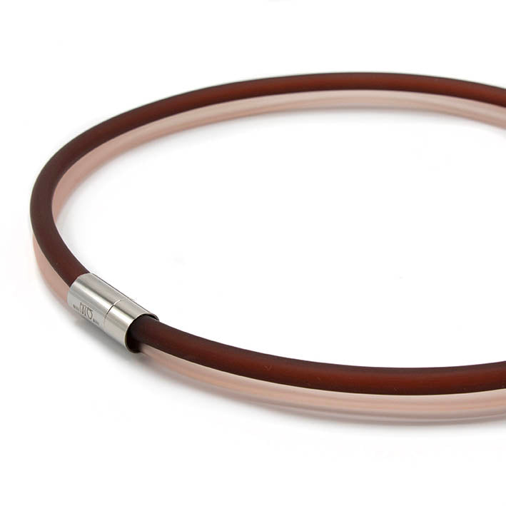 Rubber ketting, 2 lijns, Champagne/Bruin