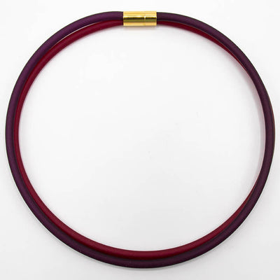 Rubber ketting, 2 lijns, Aubergine/Fuchsia