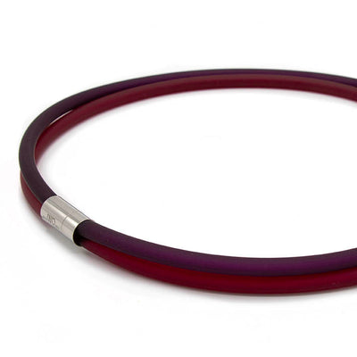 Rubber ketting, 2 lijns, Aubergine/Fuchsia
