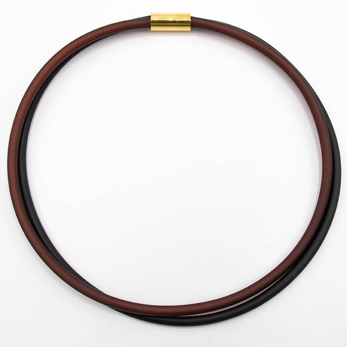 Rubber ketting, 2 lijns, Bruin/Zwart