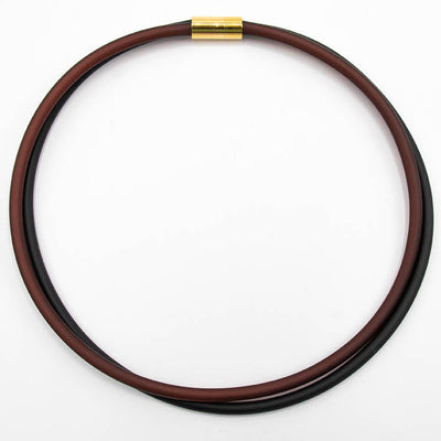 Rubber ketting, 2 lijns, Bruin/Zwart