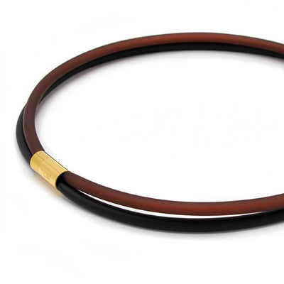 Rubber ketting, 2 lijns, Bruin/Zwart