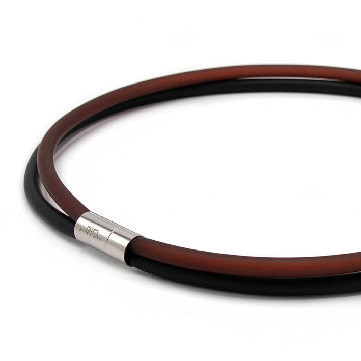 Rubber ketting, 2 lijns, Bruin/Zwart