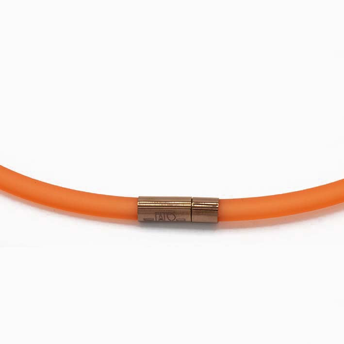 Ketting van RUBBER 1 lijns met Cube Royal Orange - FEESTCOLLECTIE -