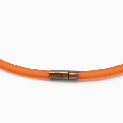 Ketting van RUBBER 1 lijns met Cube Royal Orange - FEESTCOLLECTIE -