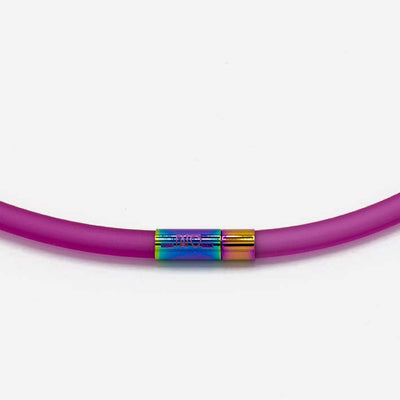 Ketting van RUBBER 1 lijns met Cube Black Pink - FEESTCOLLECTIE -