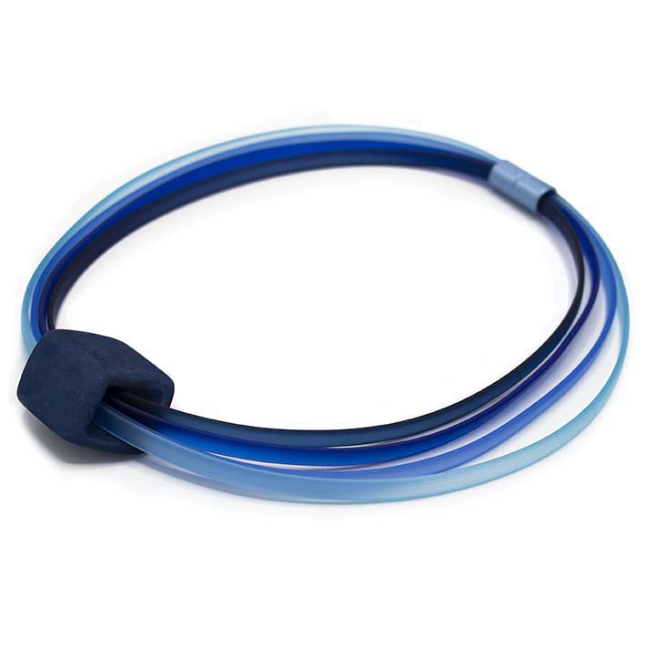 Rubber ketting 4 lijns Ribbon , Blue Summer
