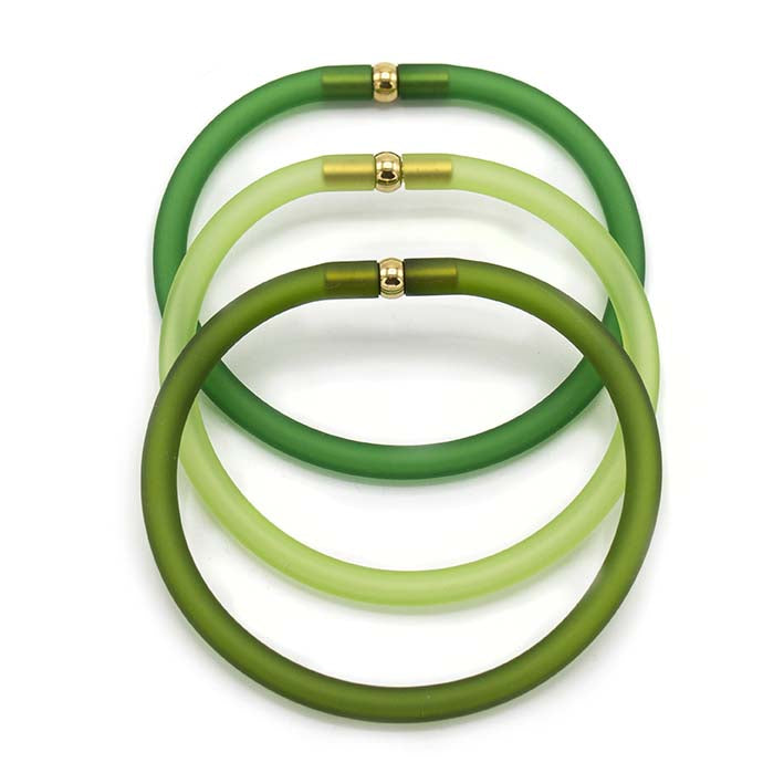 Rubber armbandjes groen mix 3x