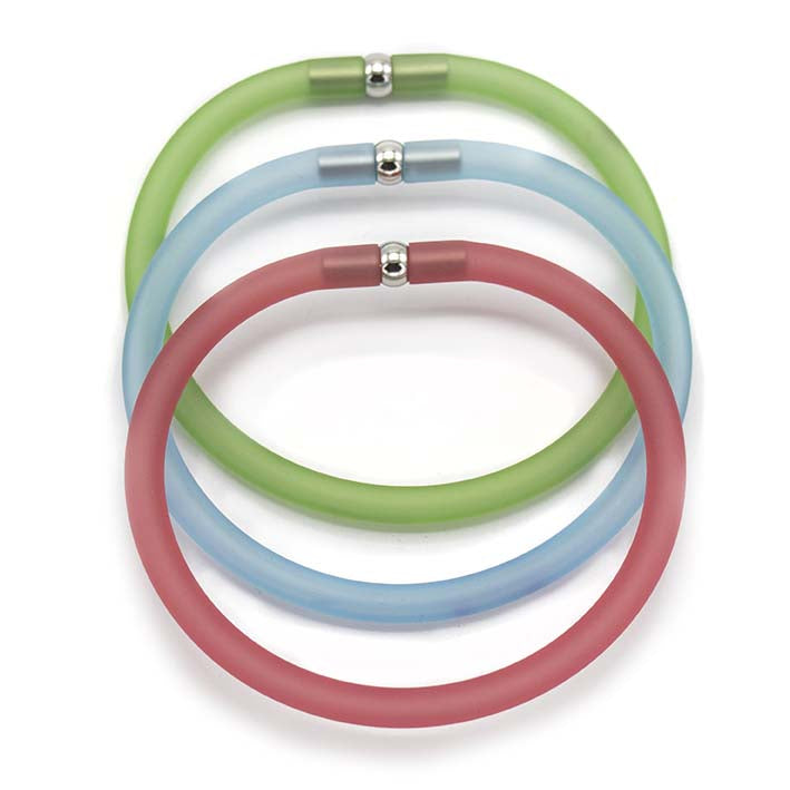 Rubber armbandjes 3x mix soft colours