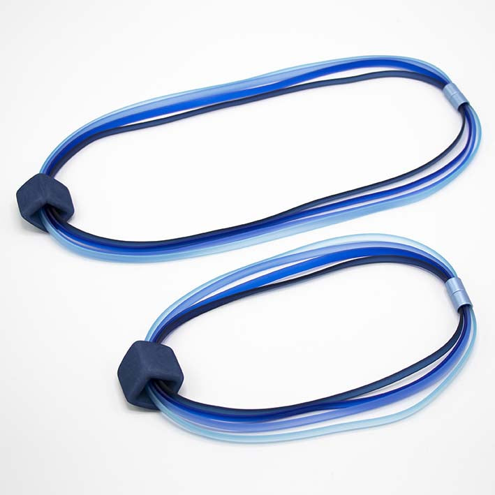 Rubber ketting 4 lijns Ribbon , Blue Summer