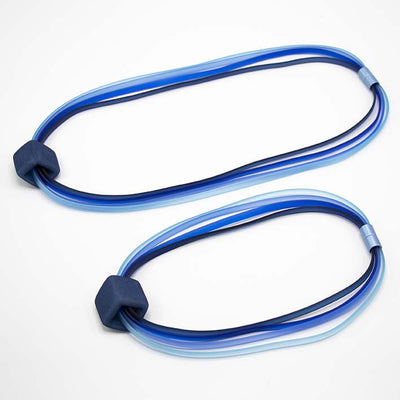 Rubber ketting 4 lijns Ribbon , Blue Summer
