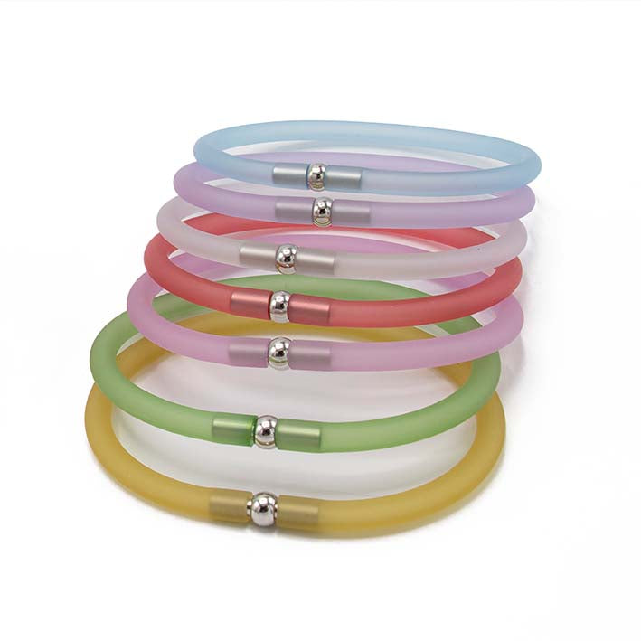 Rubber armbandjes 7x pastel mix