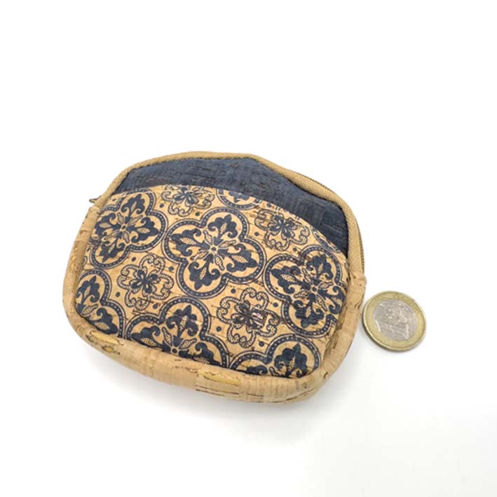 Kurk zakje blauw/naturel