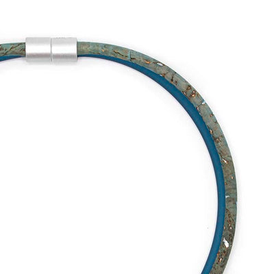 Ketting, 2 lijns, kurk/rubber, petrol