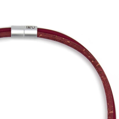 Ketting, 2 lijns, kurk/rubber, wine red