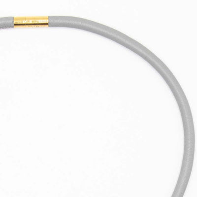 Ketting  van ECHT LEER 1 lijns,grijs