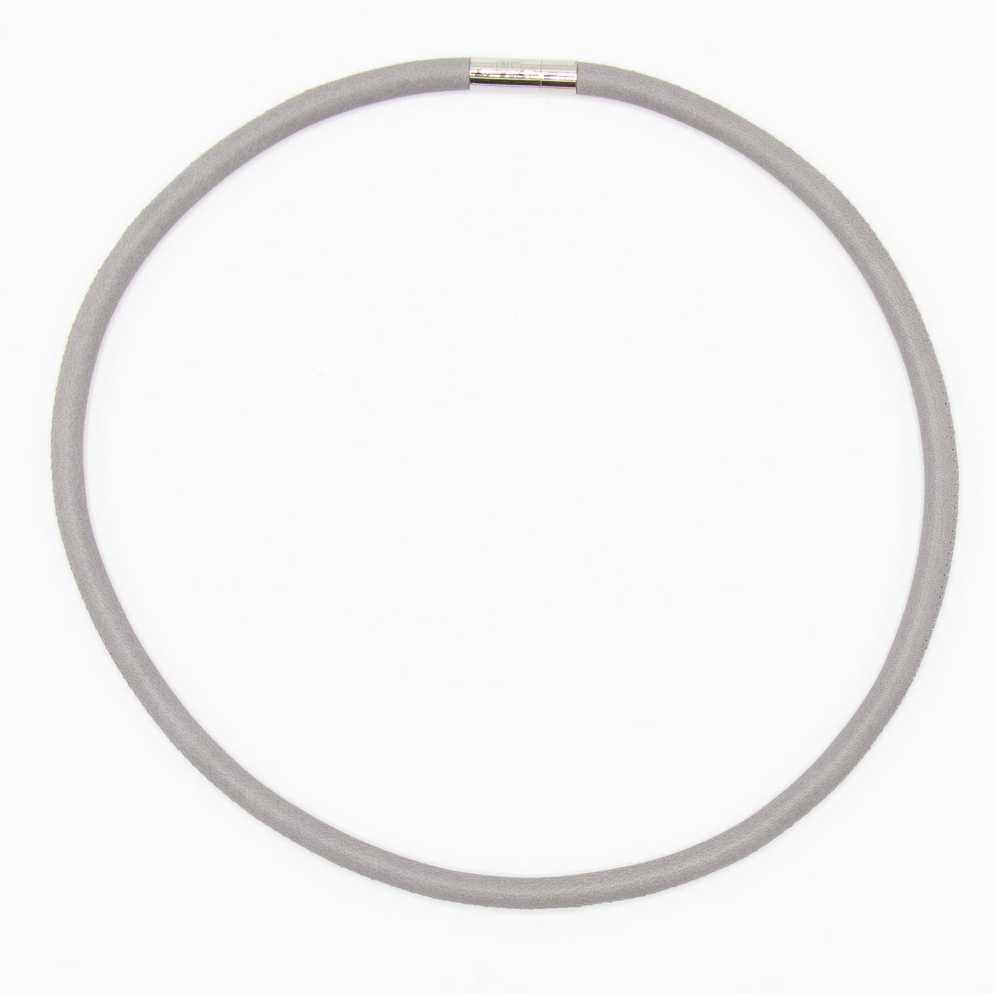 Ketting  van ECHT LEER 1 lijns,grijs