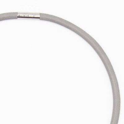Ketting  van ECHT LEER 1 lijns,grijs