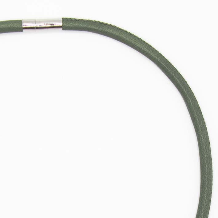 Ketting  van ECHT LEER 1  lijns,  olijfgroen