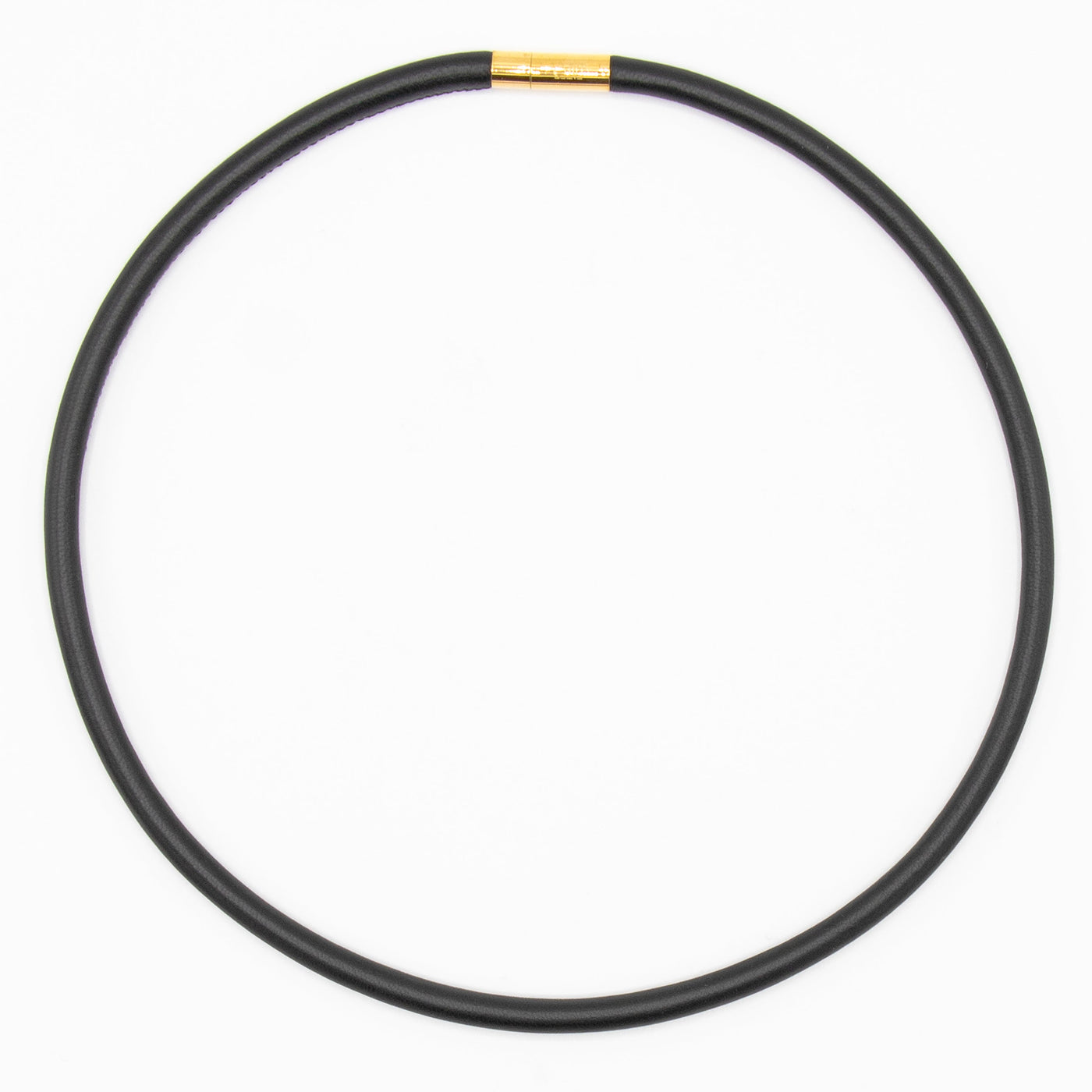 Ketting  van ECHT LEER 1 lijns, zwart