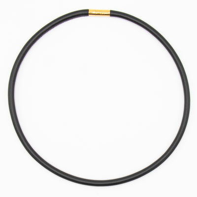 Ketting  van ECHT LEER 1 lijns, zwart